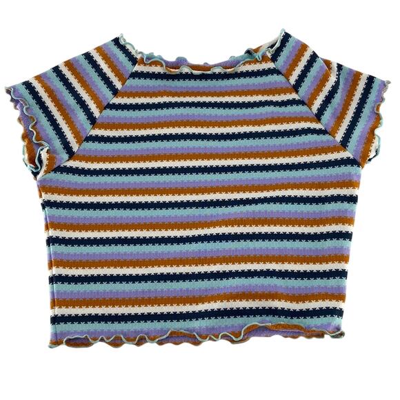 L*Space Printed Stripe Wildflower Bikini Top Small - Picture 3 of 7